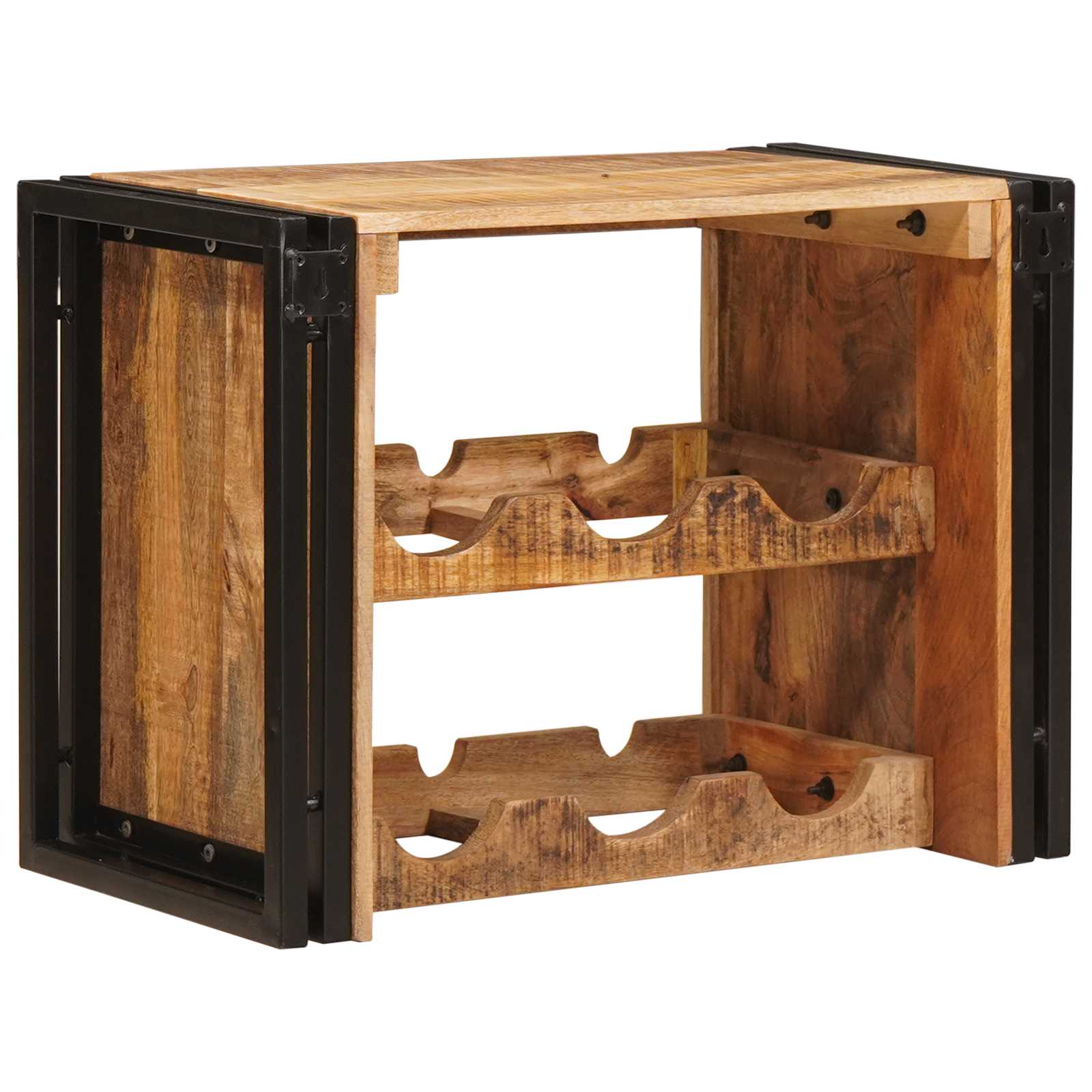 Étagère à vin Marron 60 x 45 x 33 cm Bois de mangue brut solide - XIOS