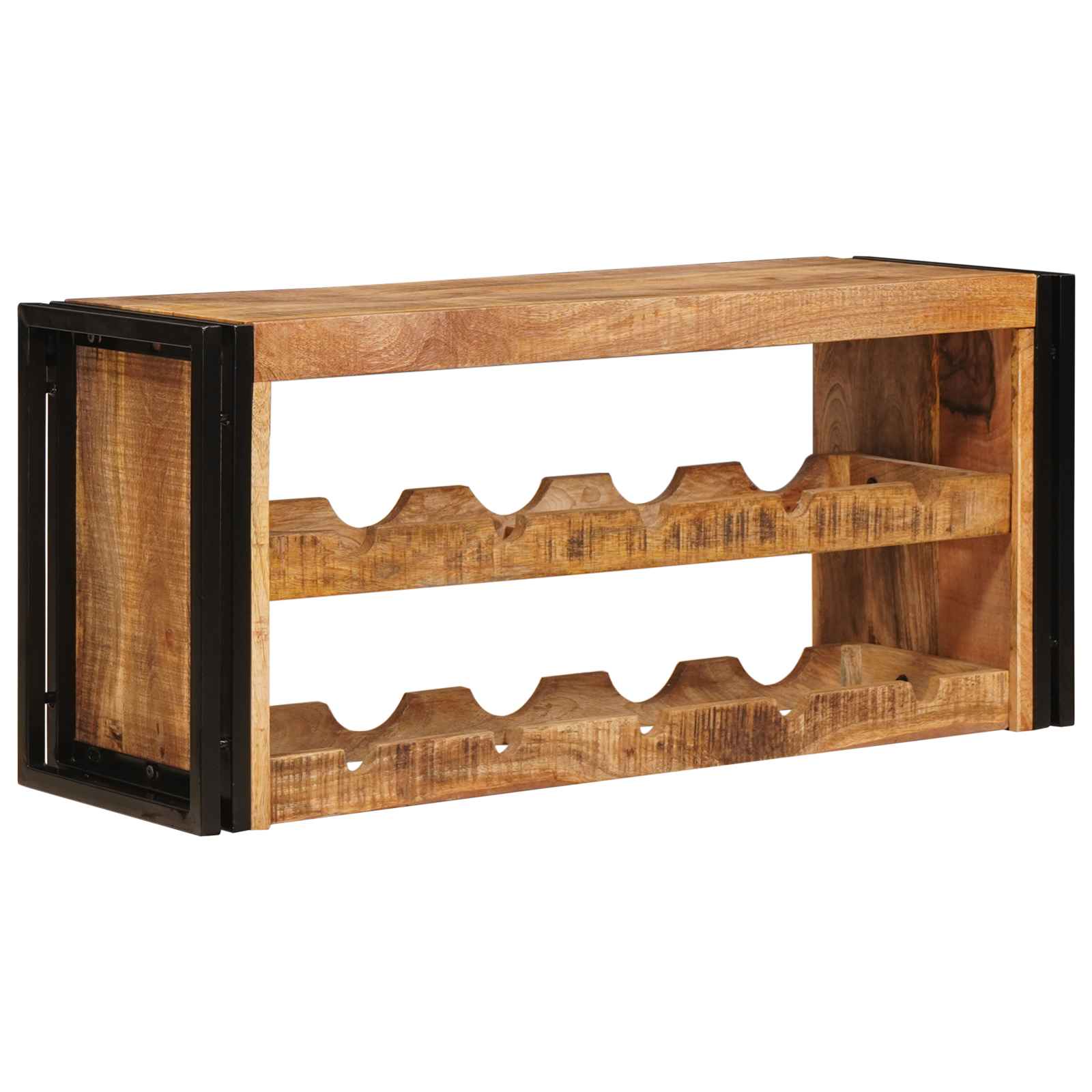 Étagère à vin 100 x 45 x 33 cm Bois de mangue brut solide - XIOS