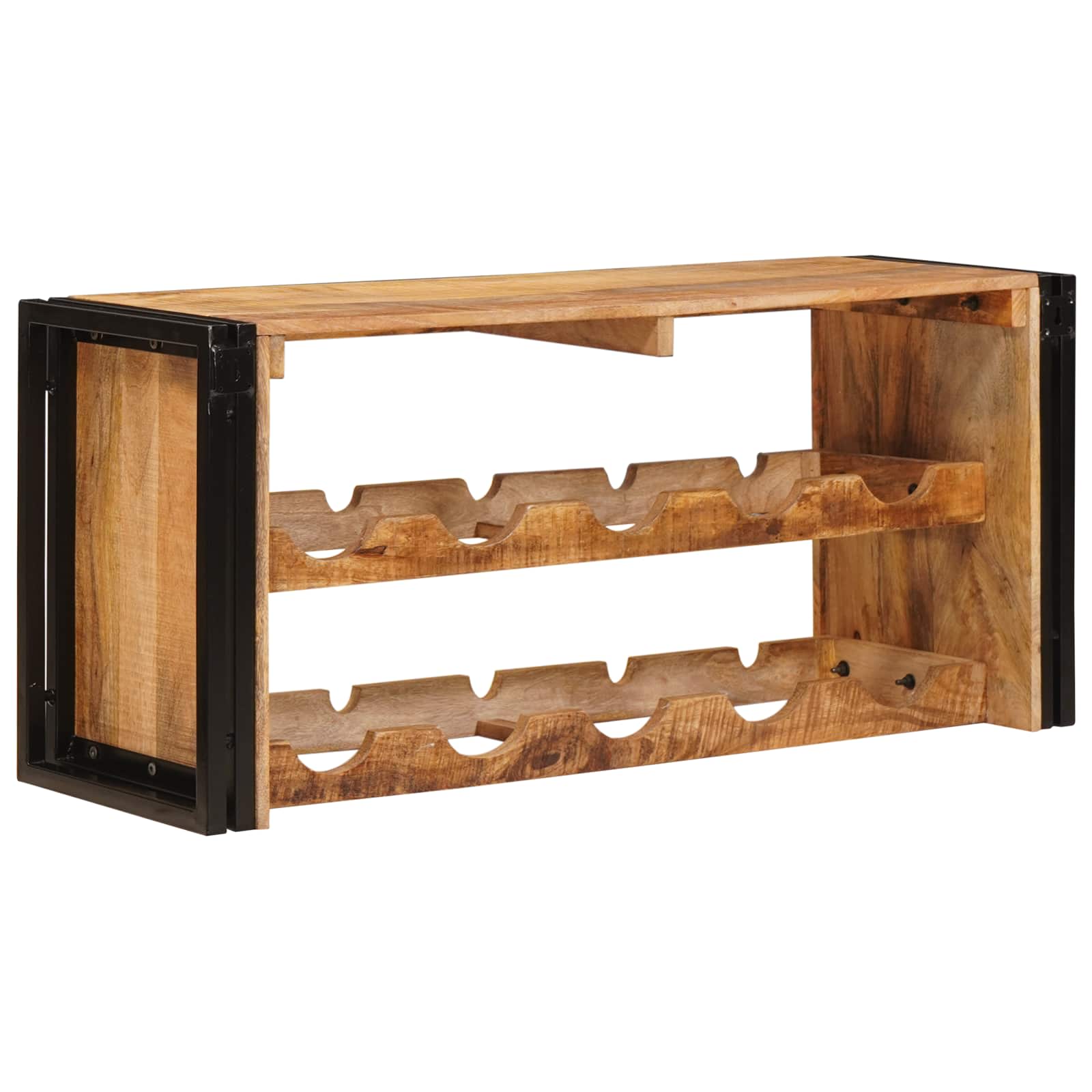 Étagère à vin 100 x 45 x 33 cm Bois de mangue brut solide - XIOS