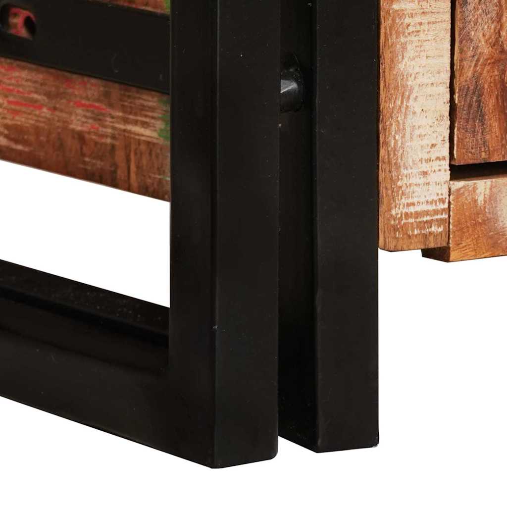 Highboard avec portes Marron Bois Recyclé Massif et Métal