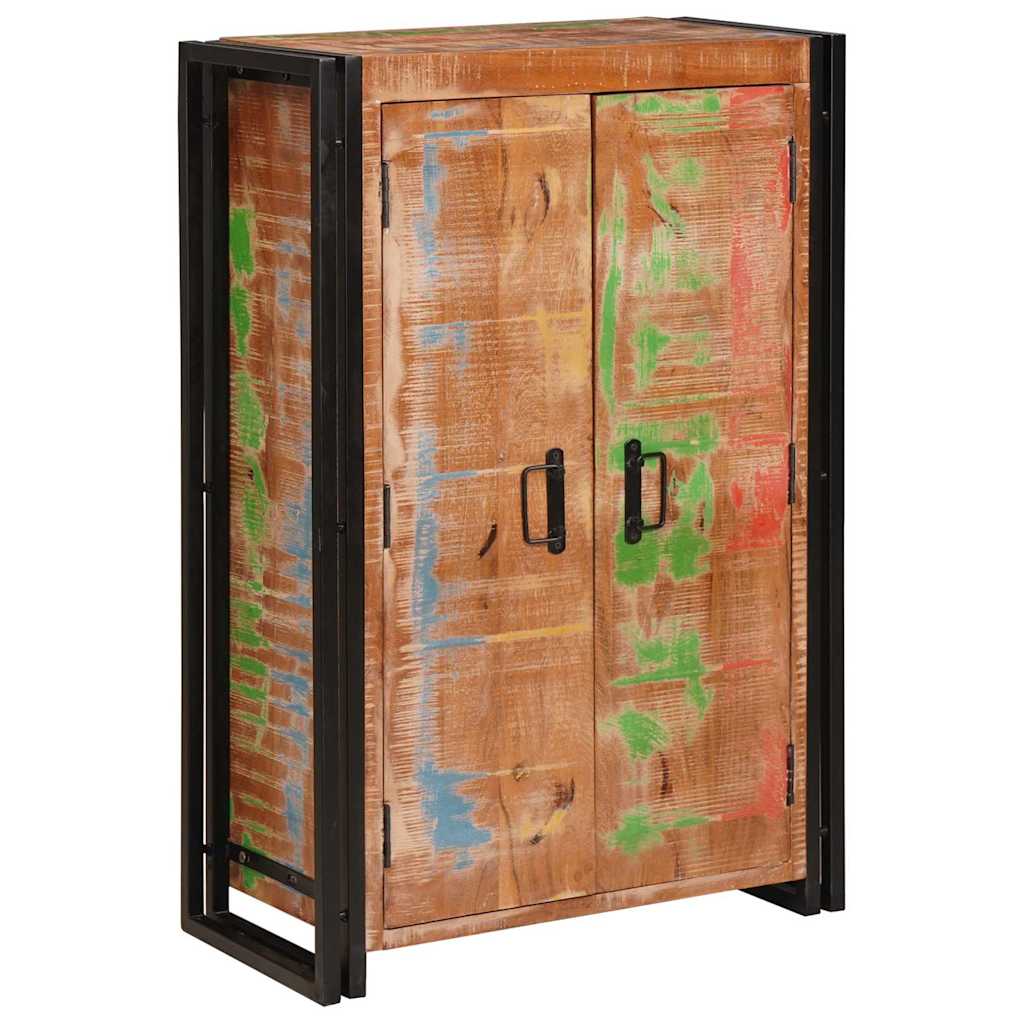 Highboard avec portes Marron Bois Recyclé Massif et Métal - XIOS