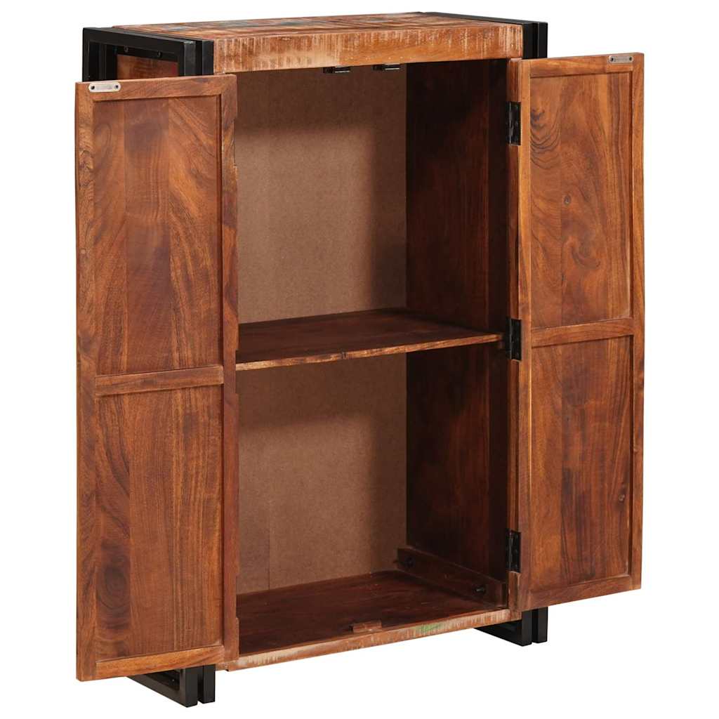 Highboard avec portes Marron Bois Recyclé Massif et Métal