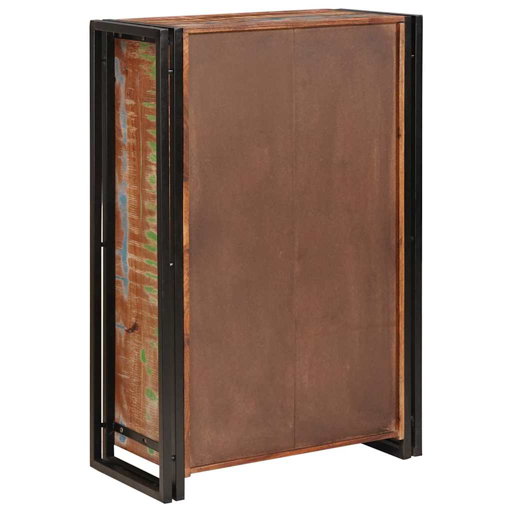 Highboard avec portes Marron Bois Recyclé Massif et Métal