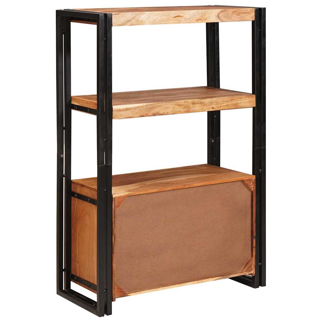 Bibliothèque avec portes Marron Bois d'acacia massif et métal - XIOS
