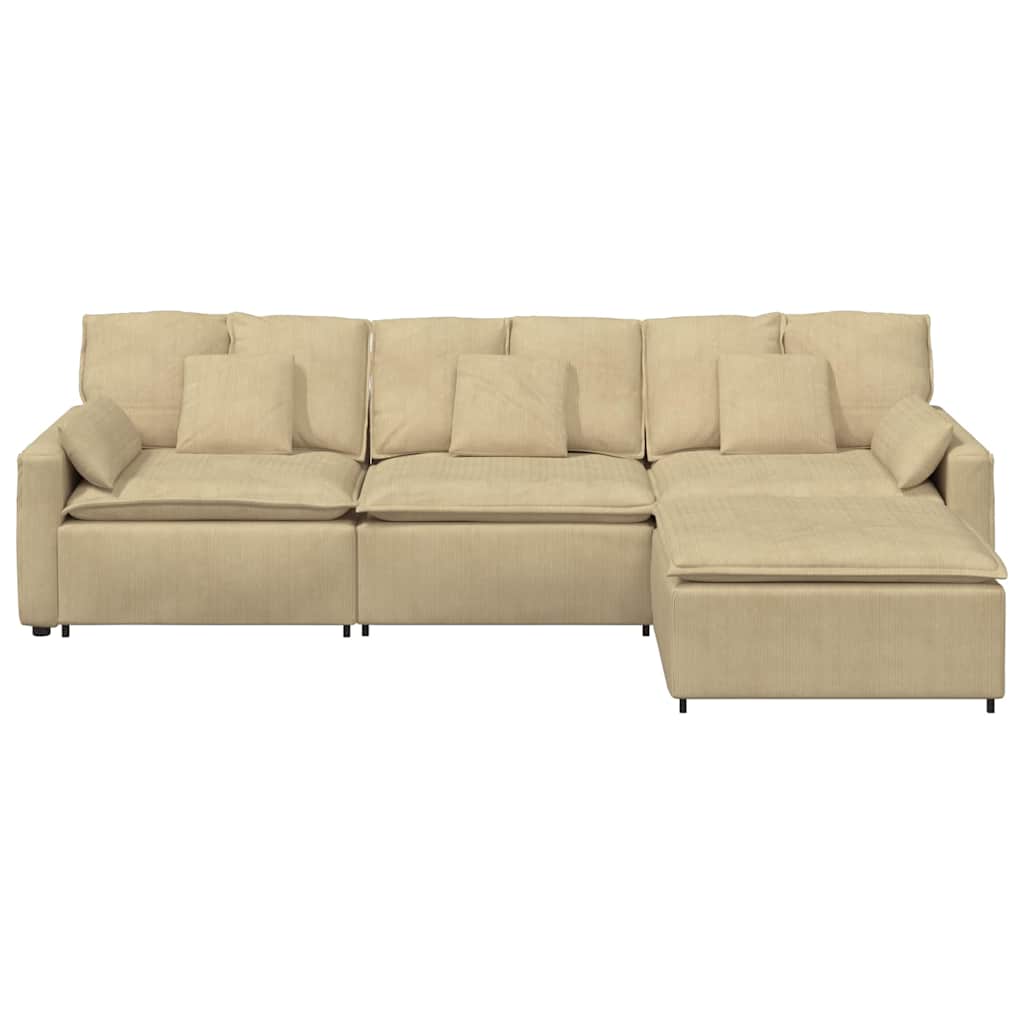 Canapé modulable avec repose-pieds et coussins gris-vert - XIOS