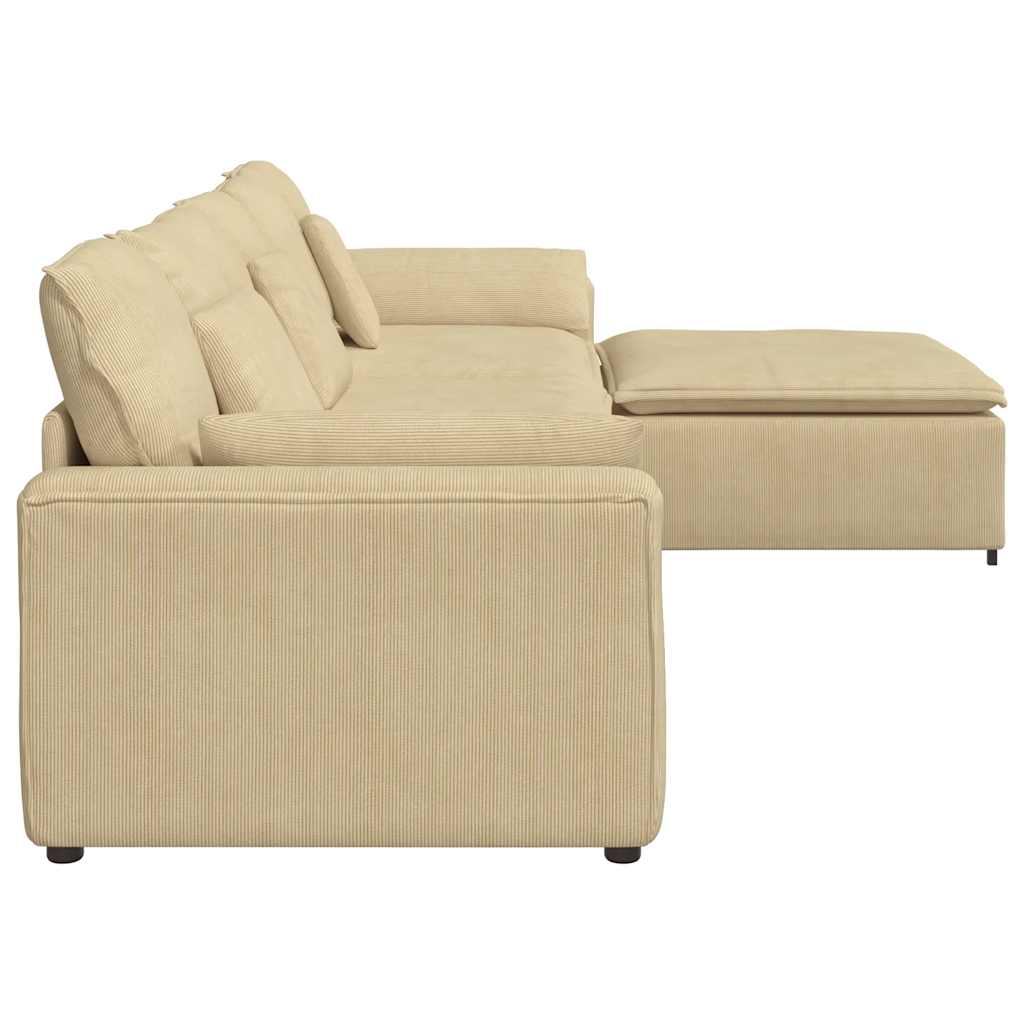 Canapé modulable avec repose-pieds et coussins gris-vert - XIOS