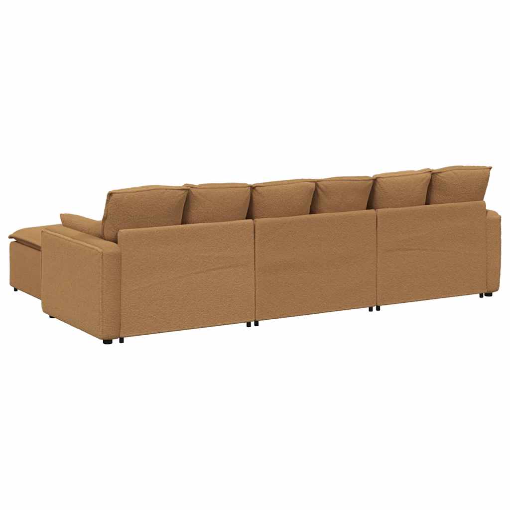 Canapé modulable avec repose-pieds et coussins beige - XIOS