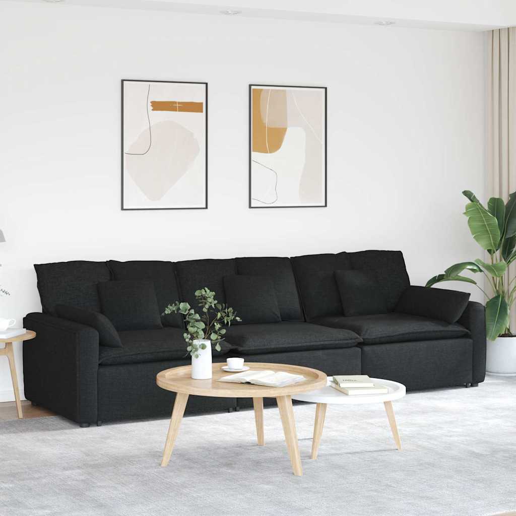Canapé modulable avec coussins noirs - XIOS