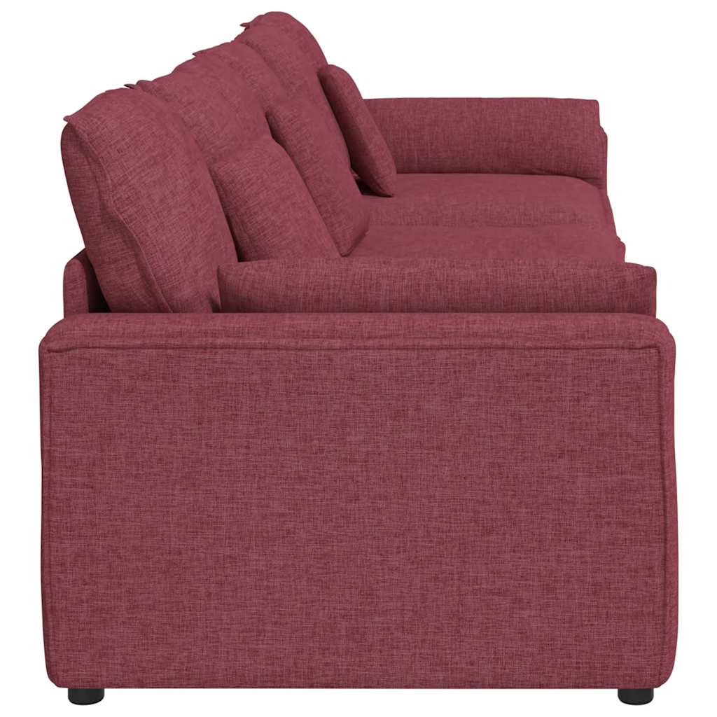 Canapé modulable avec coussins rouge bordeaux - XIOS