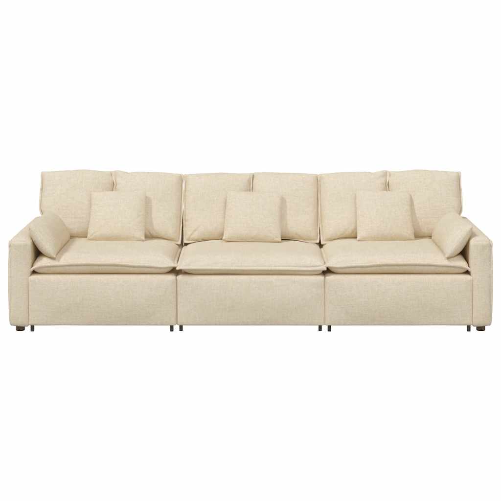 Canapé modulable avec coussins couleur crème - XIOS