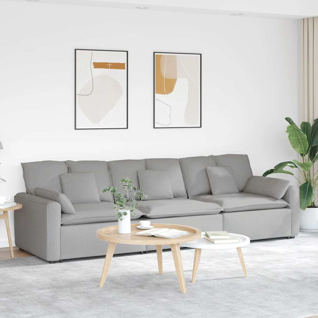 Canapé modulable avec coussins gris nuage - XIOS