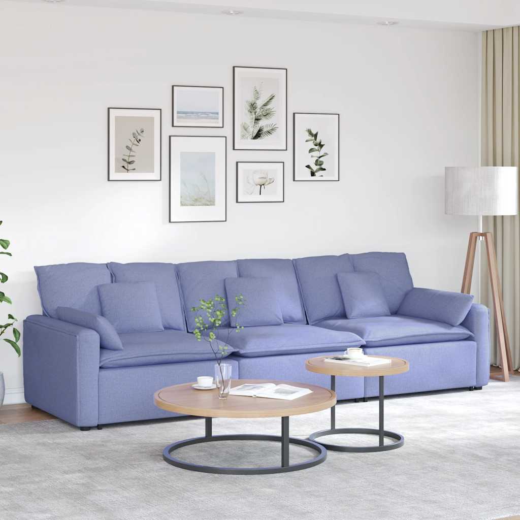 Canapé modulable avec coussins bleu jean - XIOS