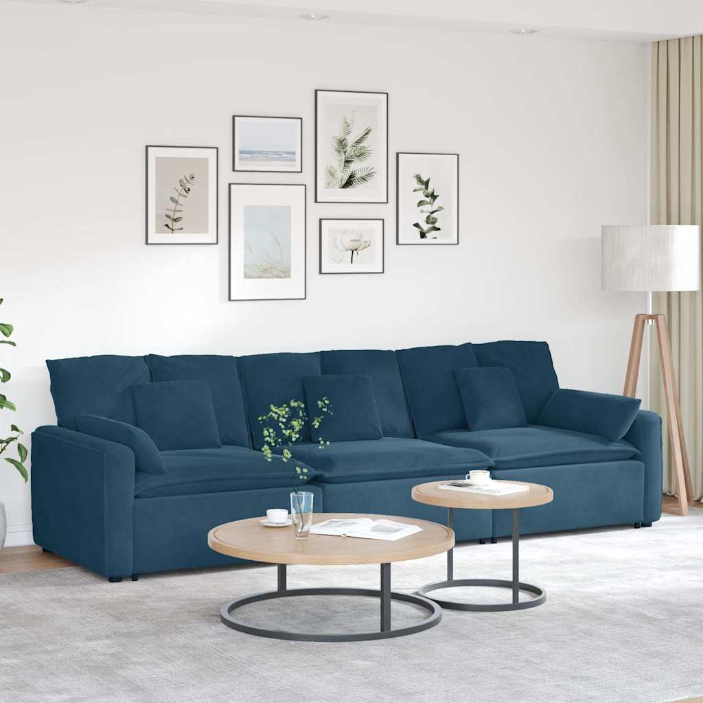 Canapé modulable avec coussins bleus - XIOS