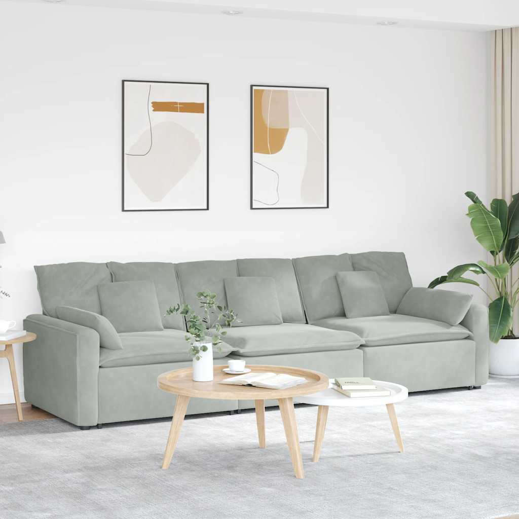 Canapé modulable avec coussins gris clair - XIOS