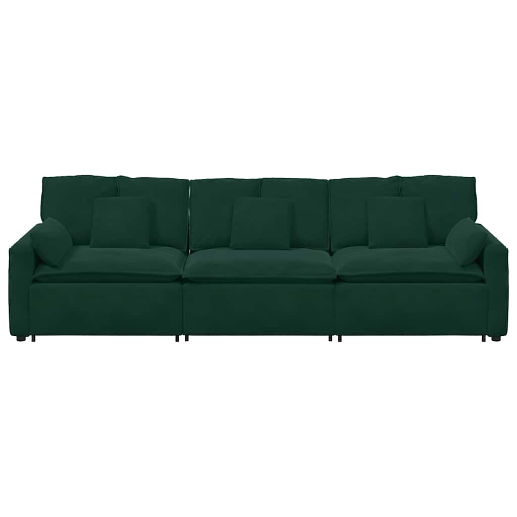 Canapé modulable avec coussins vert foncé - XIOS