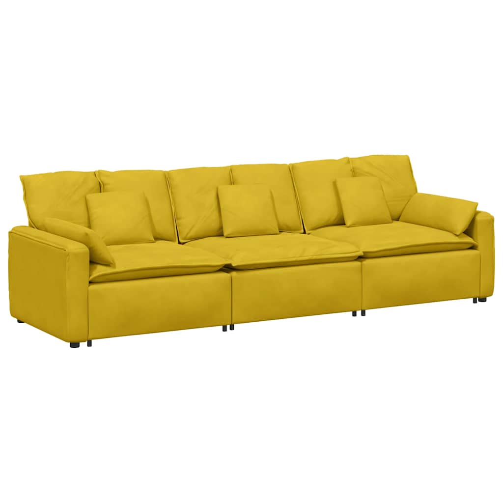 Canapé modulable avec coussins jaunes - XIOS