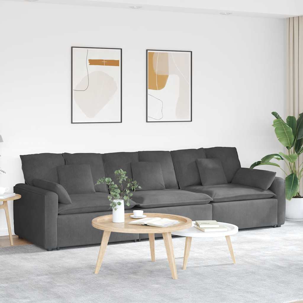 Canapé modulable avec coussins gris foncé - XIOS
