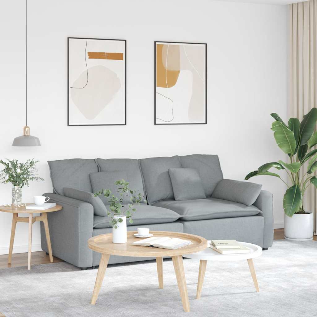 Canapé modulable avec coussins gris clair - XIOS