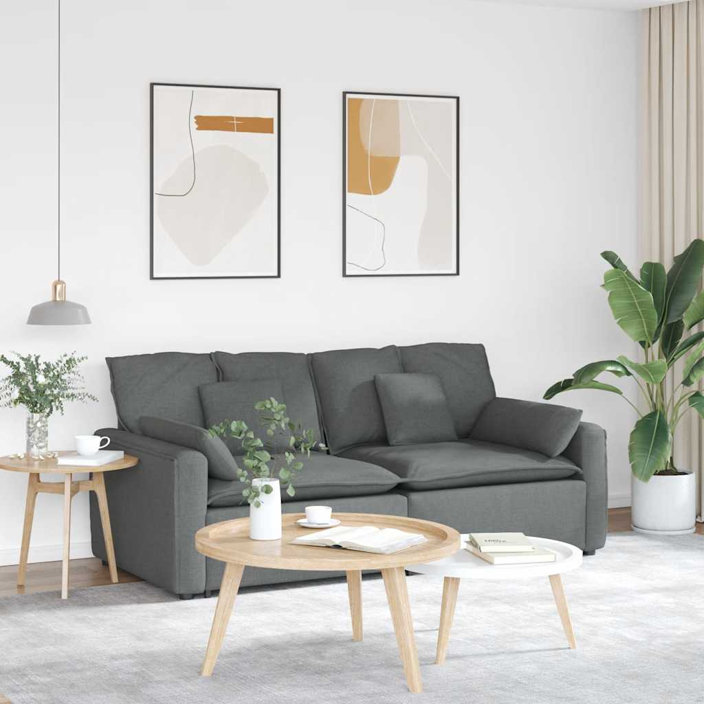 Canapé modulable avec coussins gris foncé - XIOS