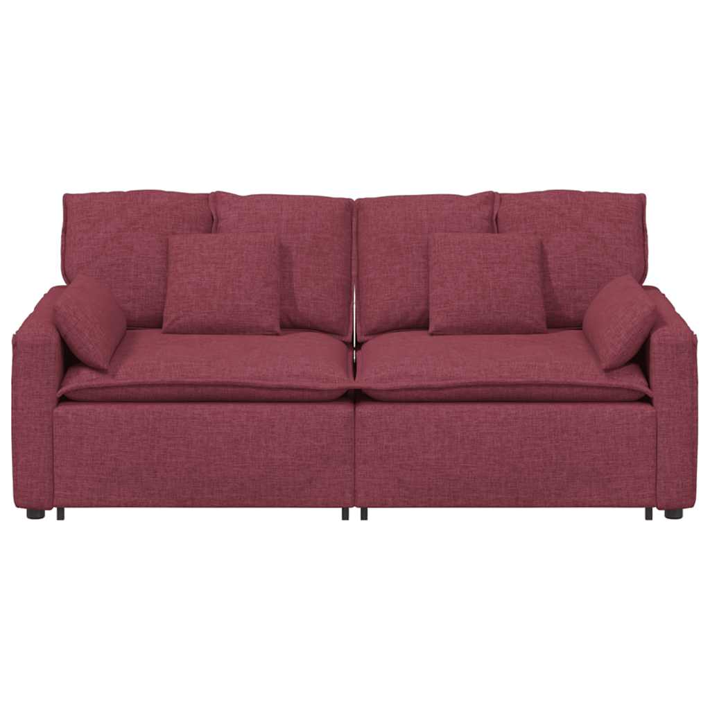 Canapé modulable avec coussins rouge bordeaux - XIOS