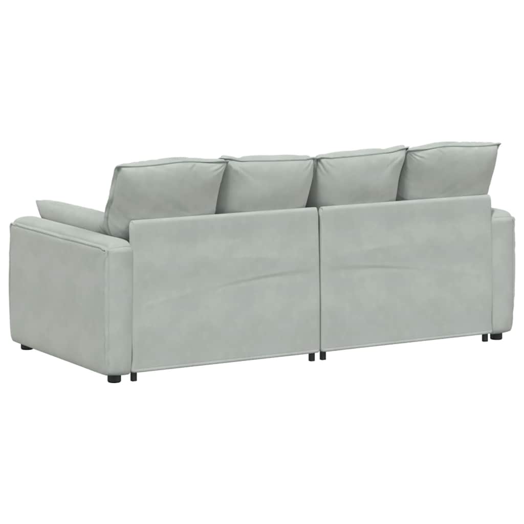 Canapé modulable avec coussins gris clair - XIOS