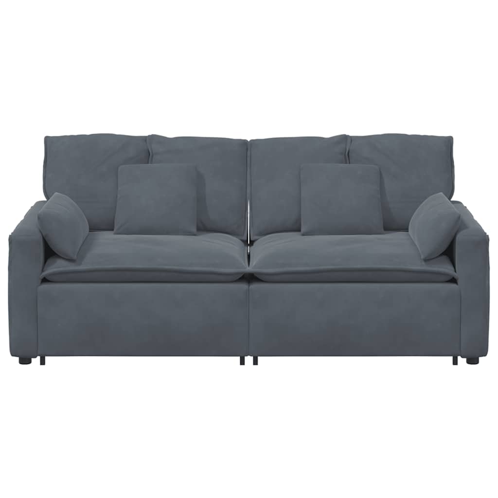 Canapé modulaire avec coussins gris foncé - XIOS