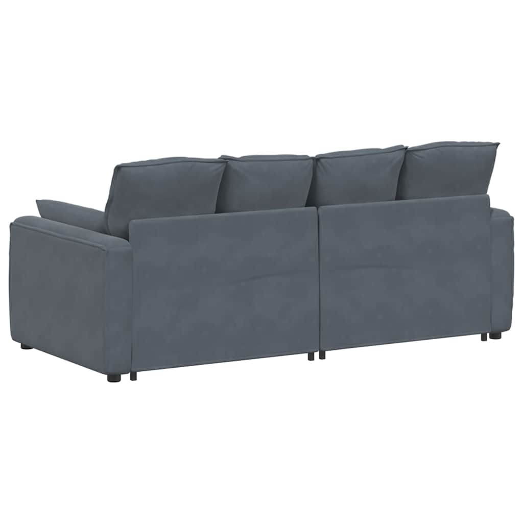 Canapé modulaire avec coussins gris foncé - XIOS