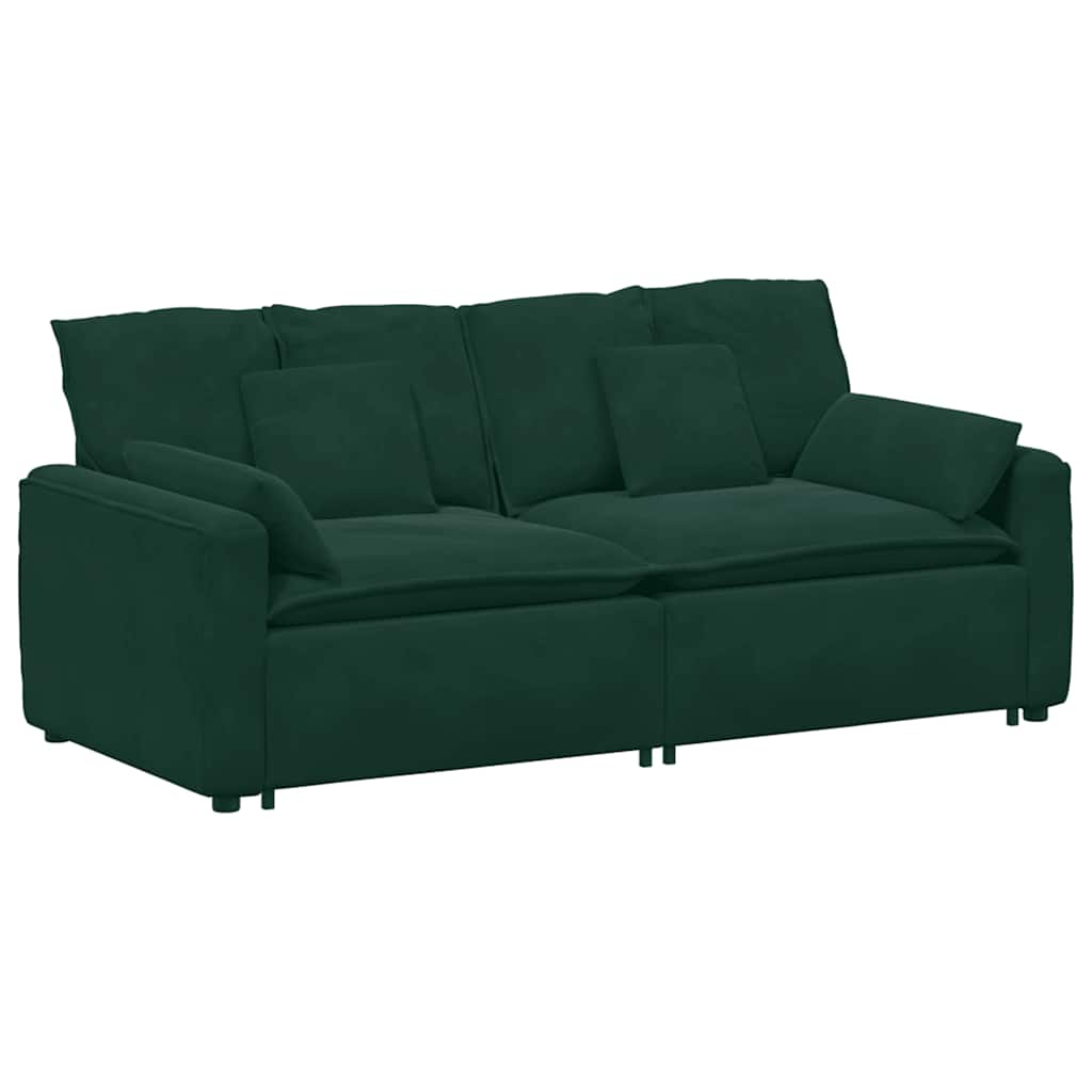 Canapé modulable avec coussins vert foncé - XIOS