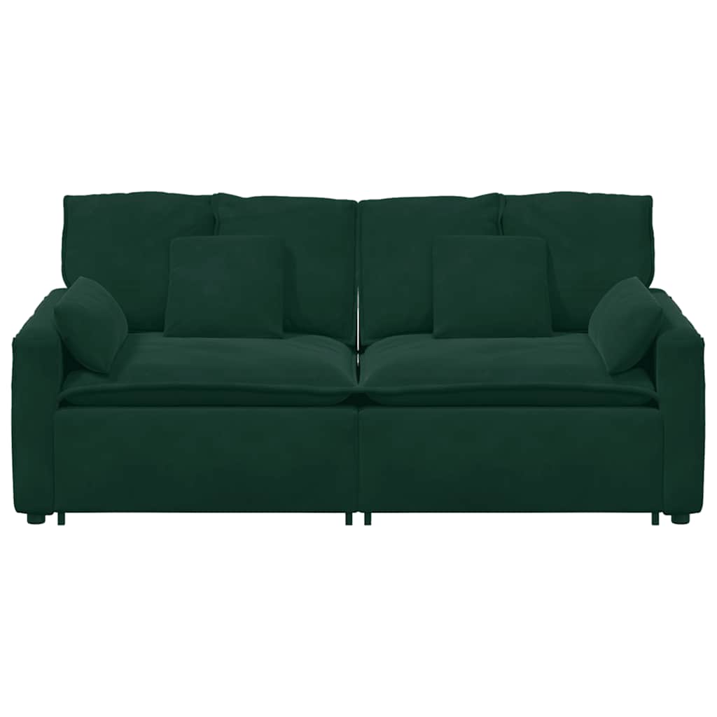 Canapé modulable avec coussins vert foncé - XIOS