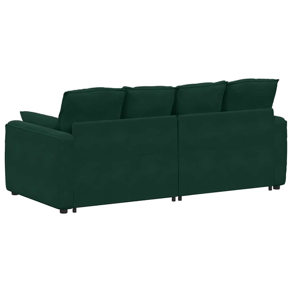 Canapé modulable avec coussins vert foncé - XIOS