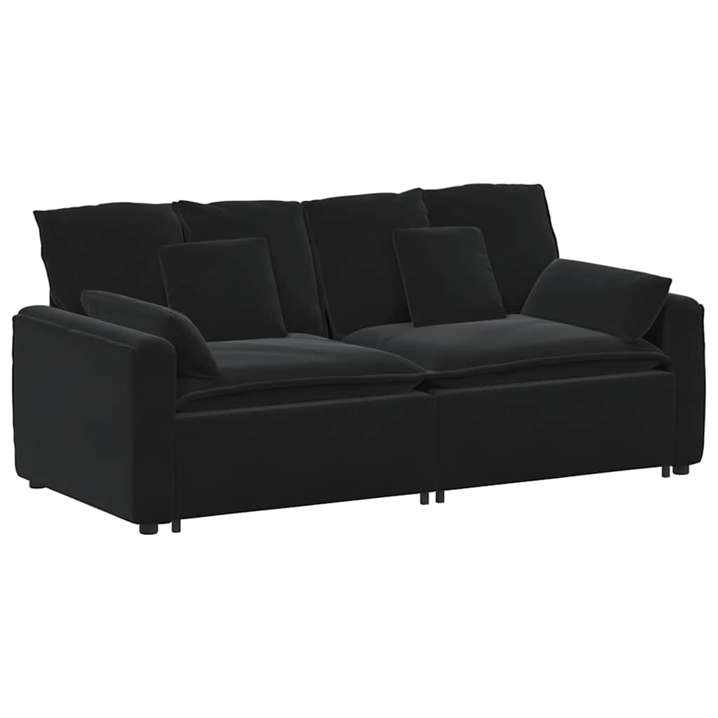 Canapé modulable avec coussins noirs - XIOS