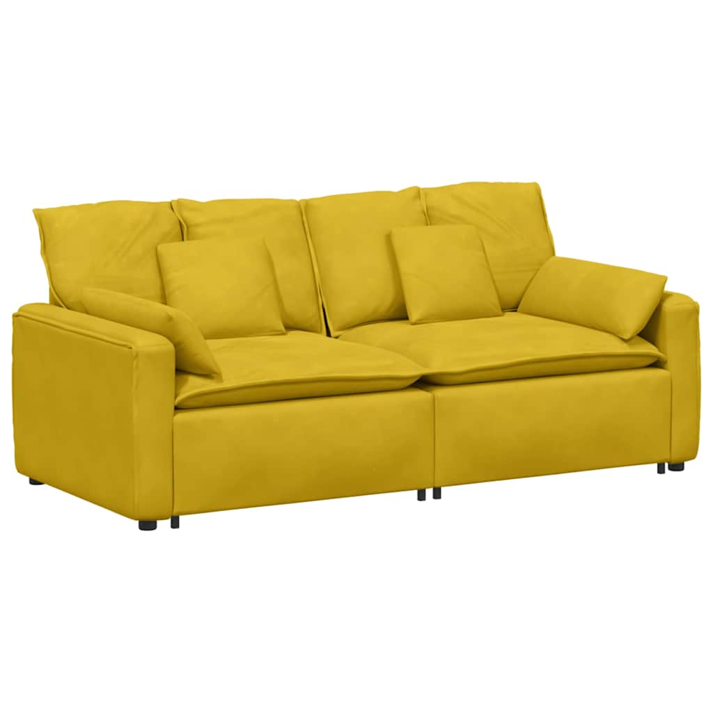 Canapé modulable avec coussins jaunes - XIOS