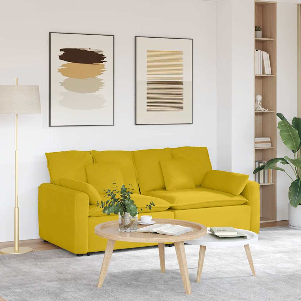 Canapé modulable avec coussins jaunes - XIOS
