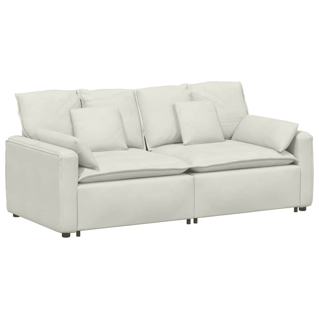 Canapé modulable avec coussins couleur crème - XIOS