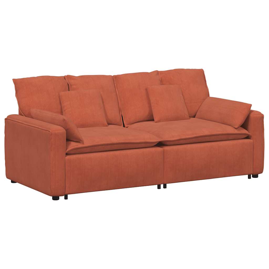 Canapé modulable avec coussins rouge-orange - XIOS