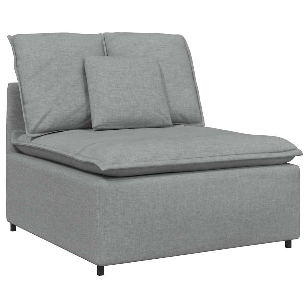 Canapé modulable avec coussins en tissu gris clair - XIOS