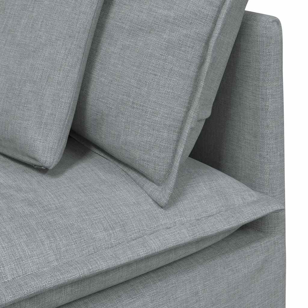 Canapé modulable avec coussins en tissu gris clair - XIOS