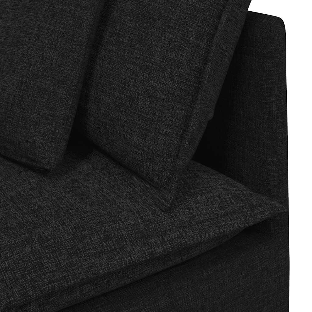 Canapé modulable avec coussins en tissu noir - XIOS