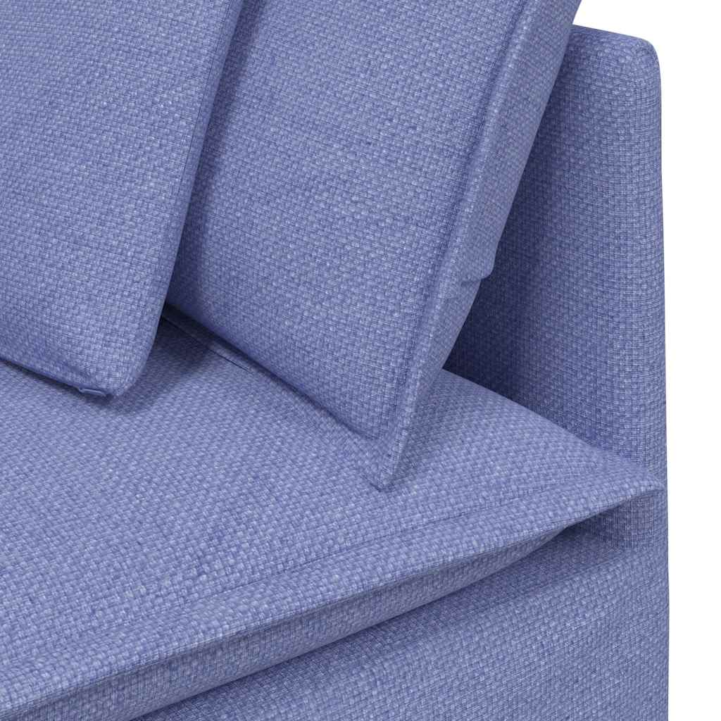 Canapé modulable avec coussins en tissu bleu jean - XIOS