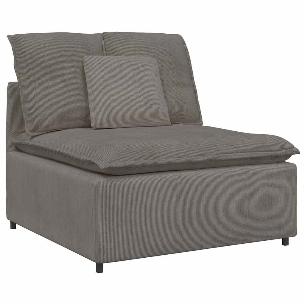 Canapé modulable avec coussins en tissu velours côtelé gris clair - XIOS