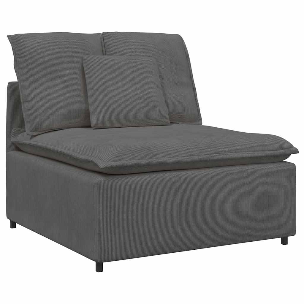 Canapé modulable avec coussins velours côtelé gris foncé - XIOS