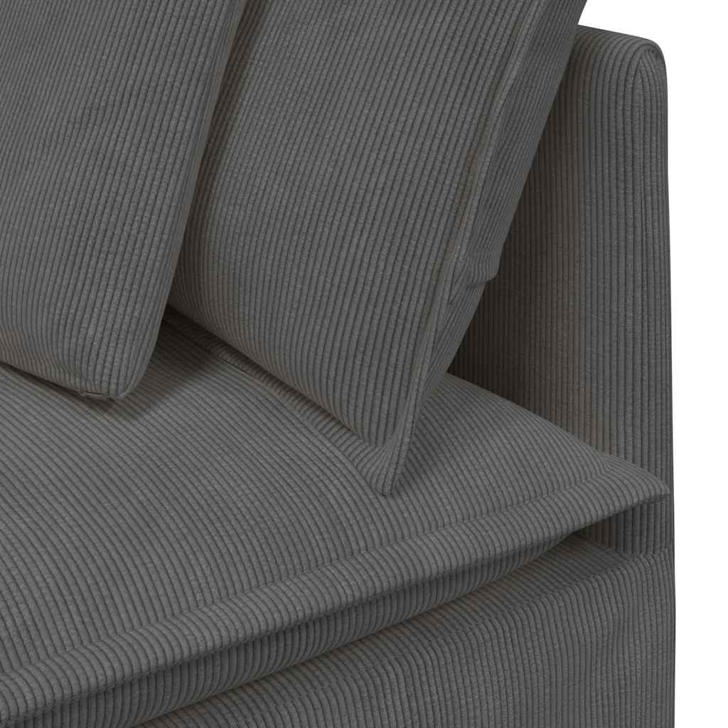 Canapé modulable avec coussins velours côtelé gris foncé - XIOS