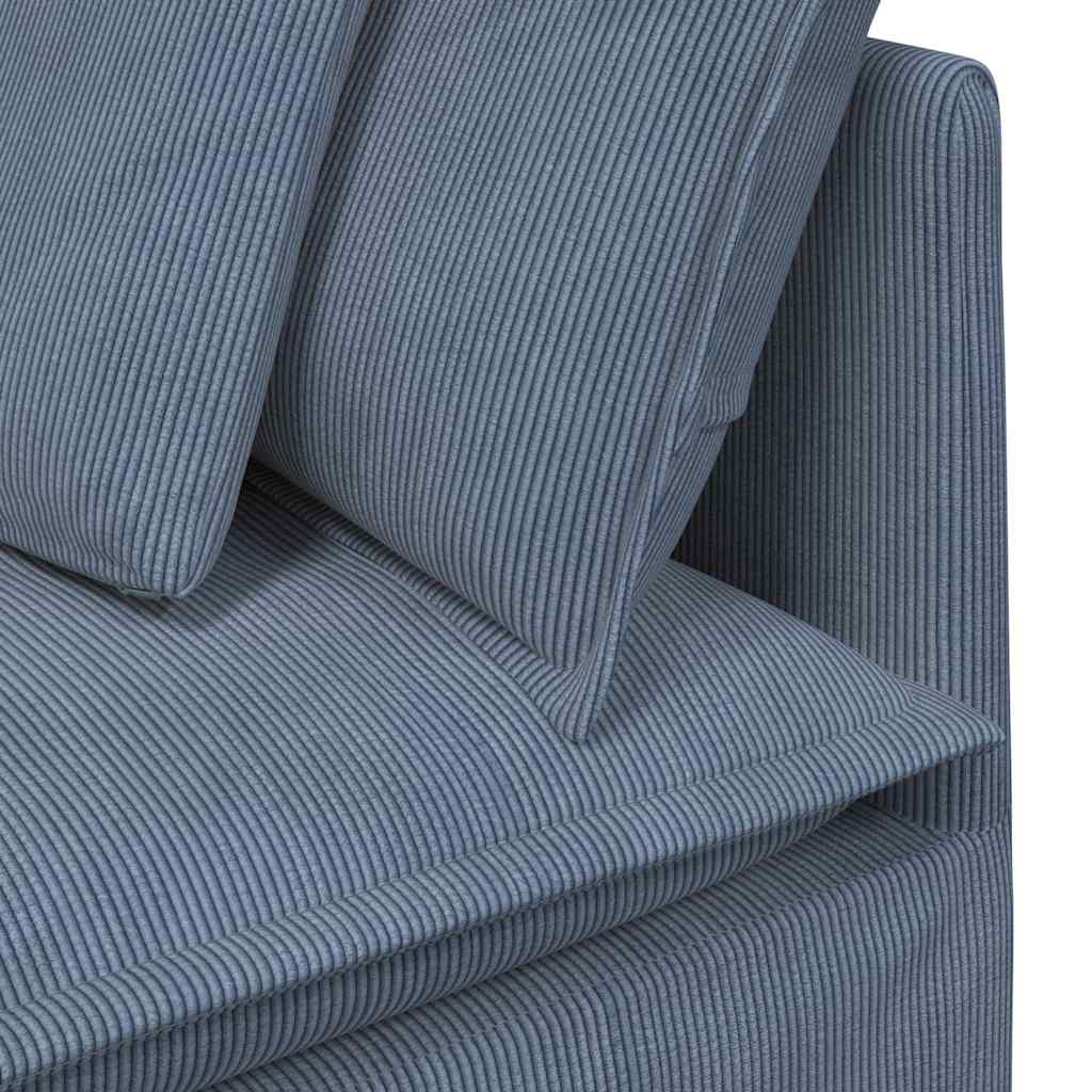 Canapé modulable avec coussins velours côtelé bleu - XIOS