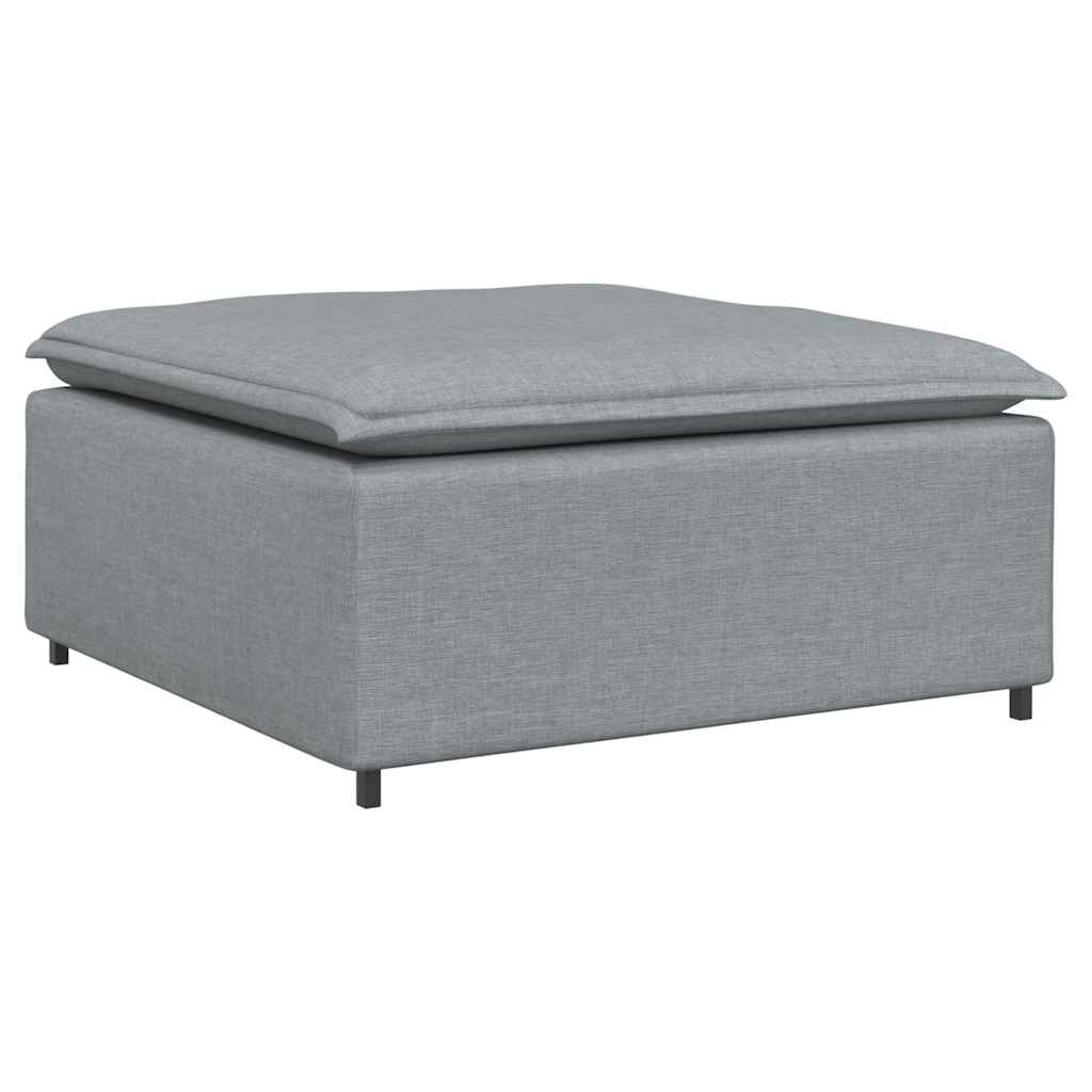 Canapé modulable avec repose-pieds et coussins en tissu gris clair - XIOS