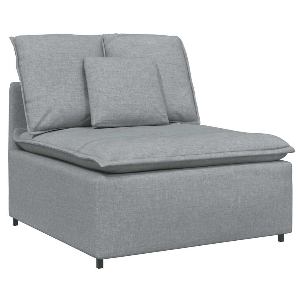 Canapé modulable avec repose-pieds et coussins en tissu gris clair - XIOS