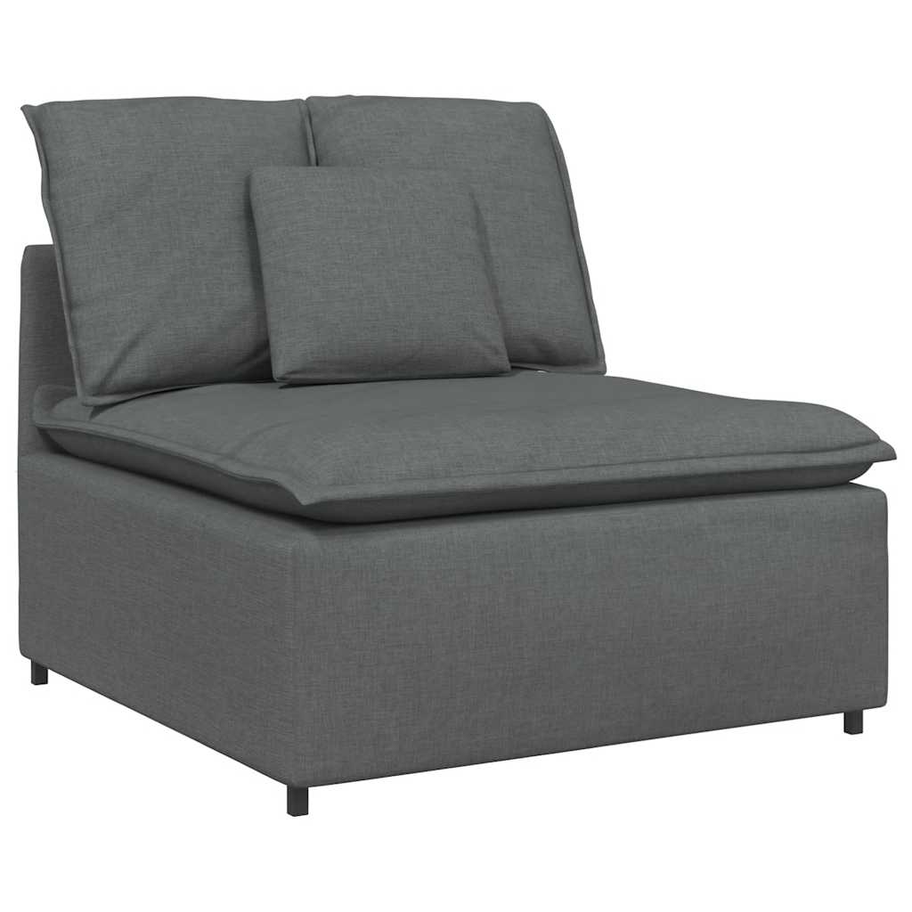Canapé modulable avec repose-pieds et coussins en tissu gris foncé - XIOS
