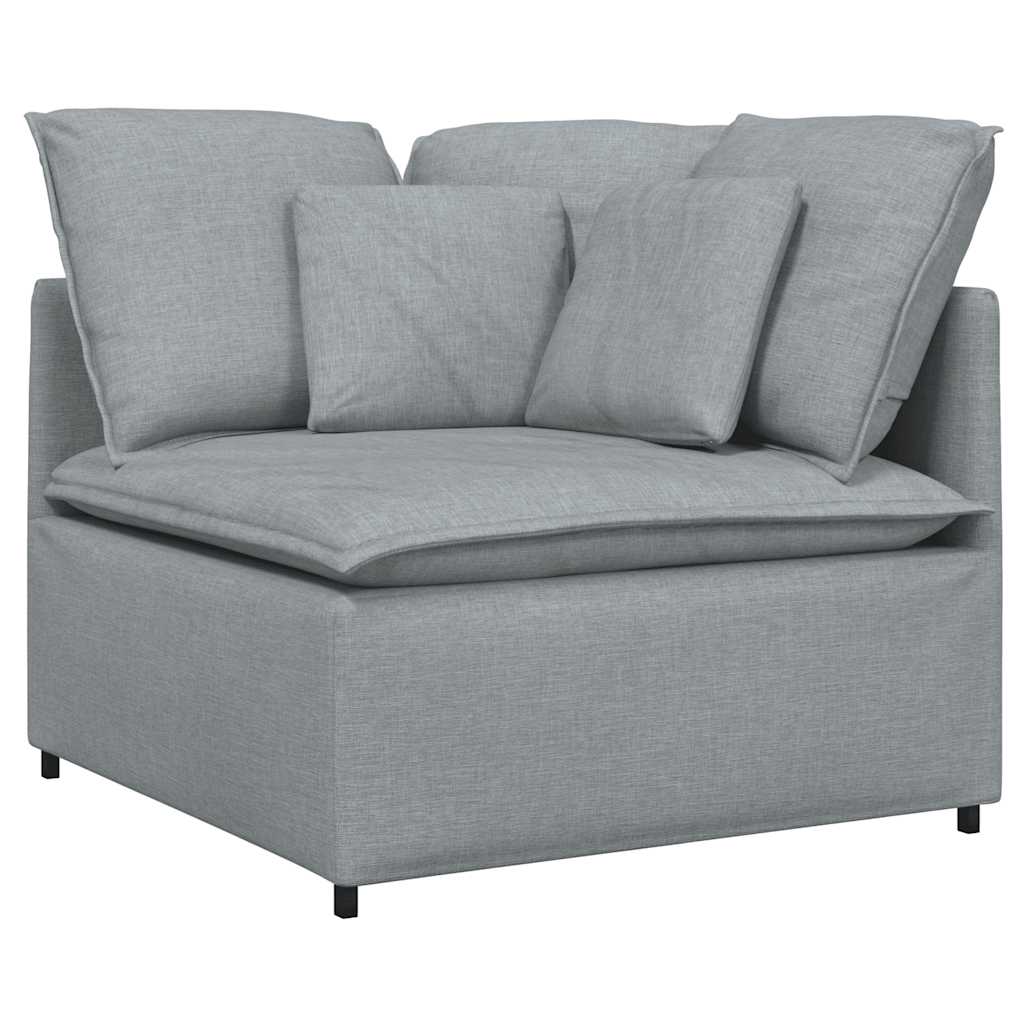 Canapé modulable avec repose-pieds et coussins en tissu gris clair - XIOS