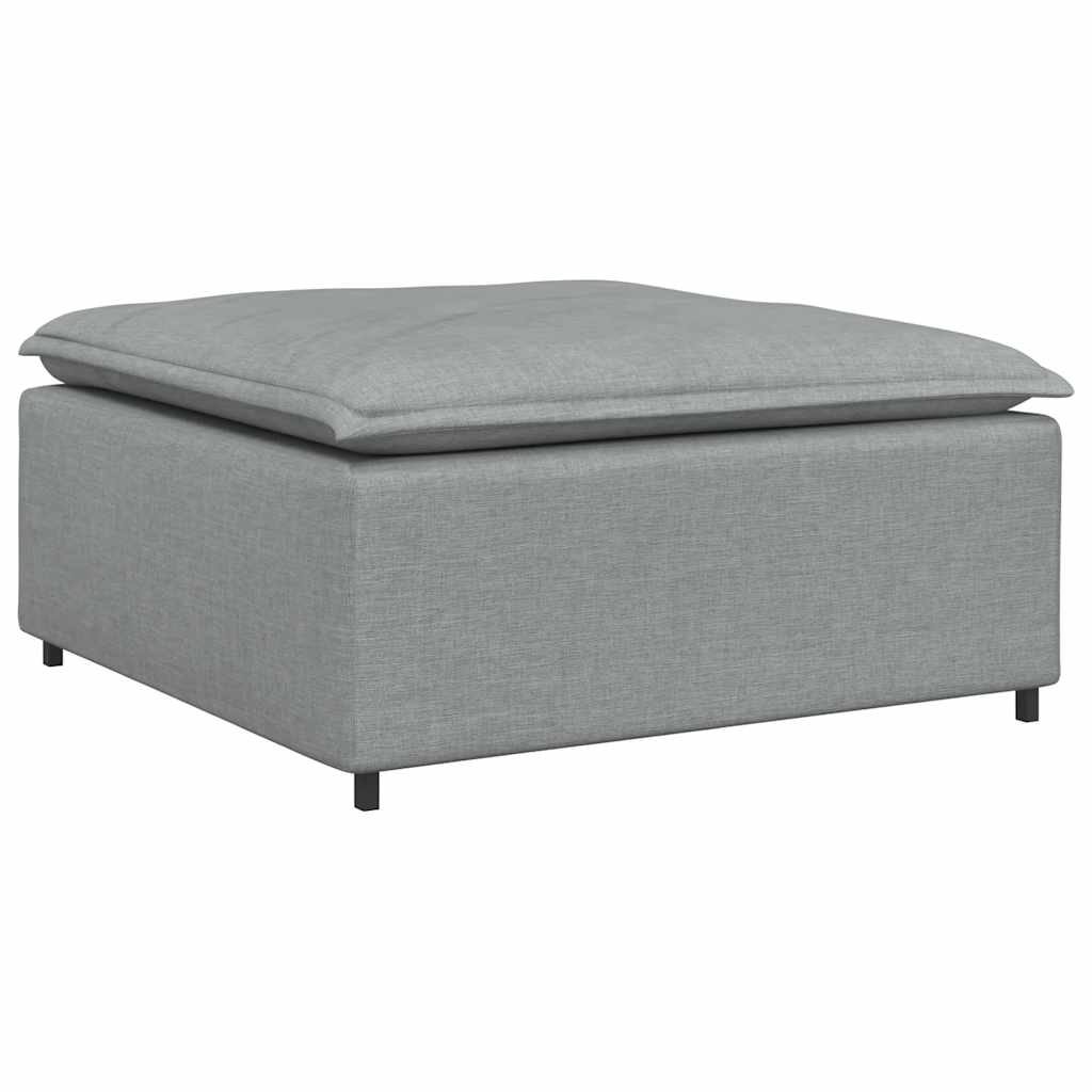 Canapé modulable avec repose-pieds et coussins en tissu gris clair - XIOS