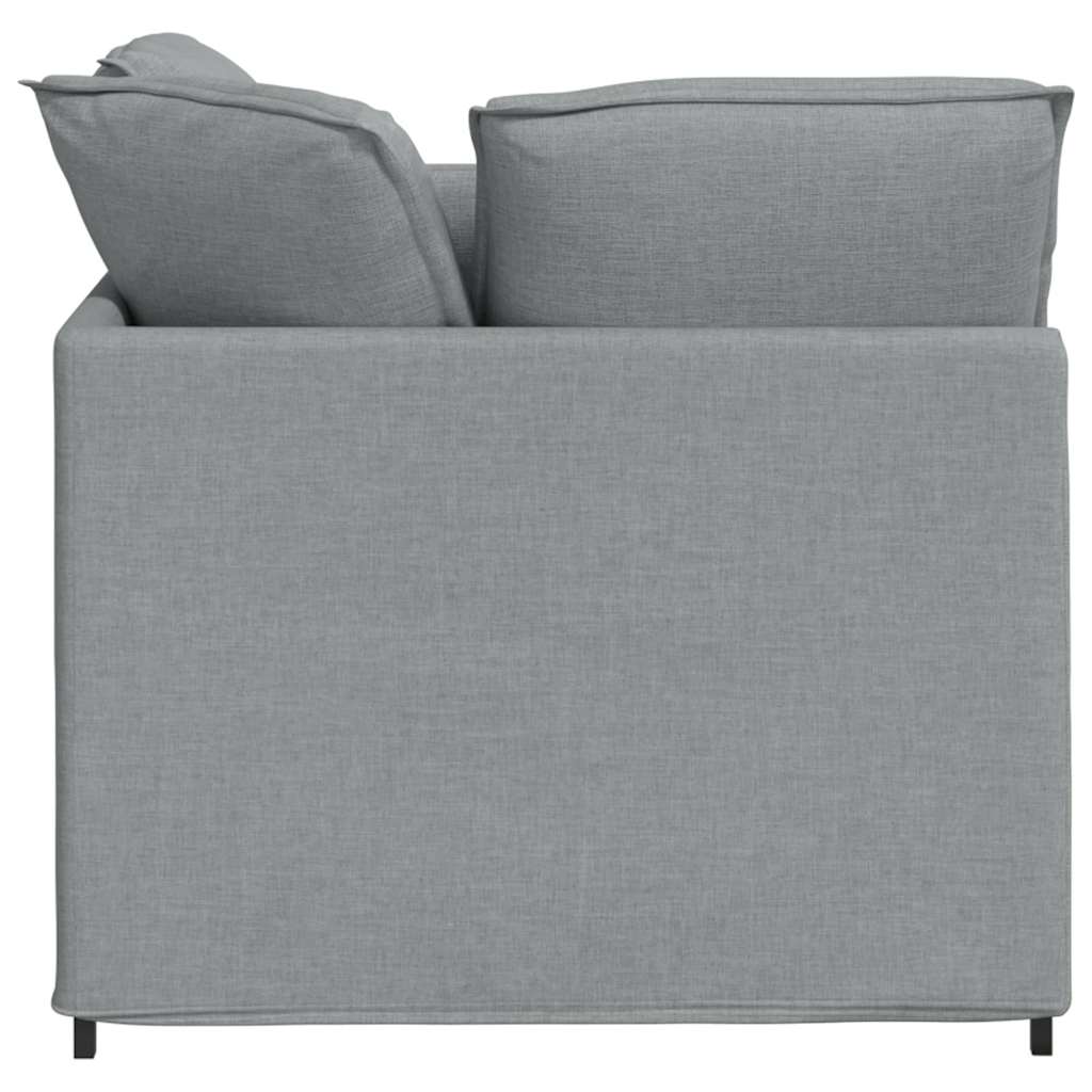 Canapé modulable avec repose-pieds et coussins en tissu gris clair - XIOS