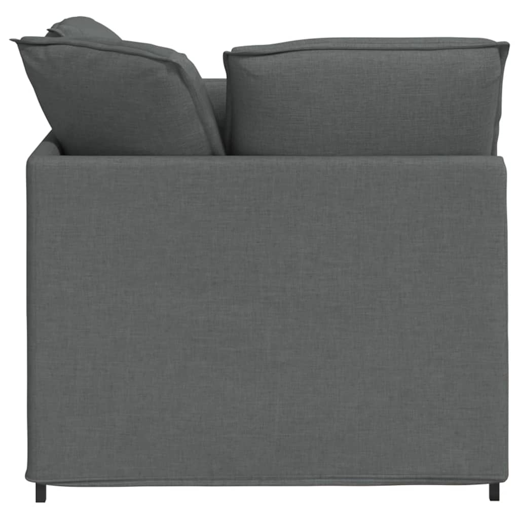 Canapé modulaire et repose-pieds et coussins tissu gris foncé - XIOS